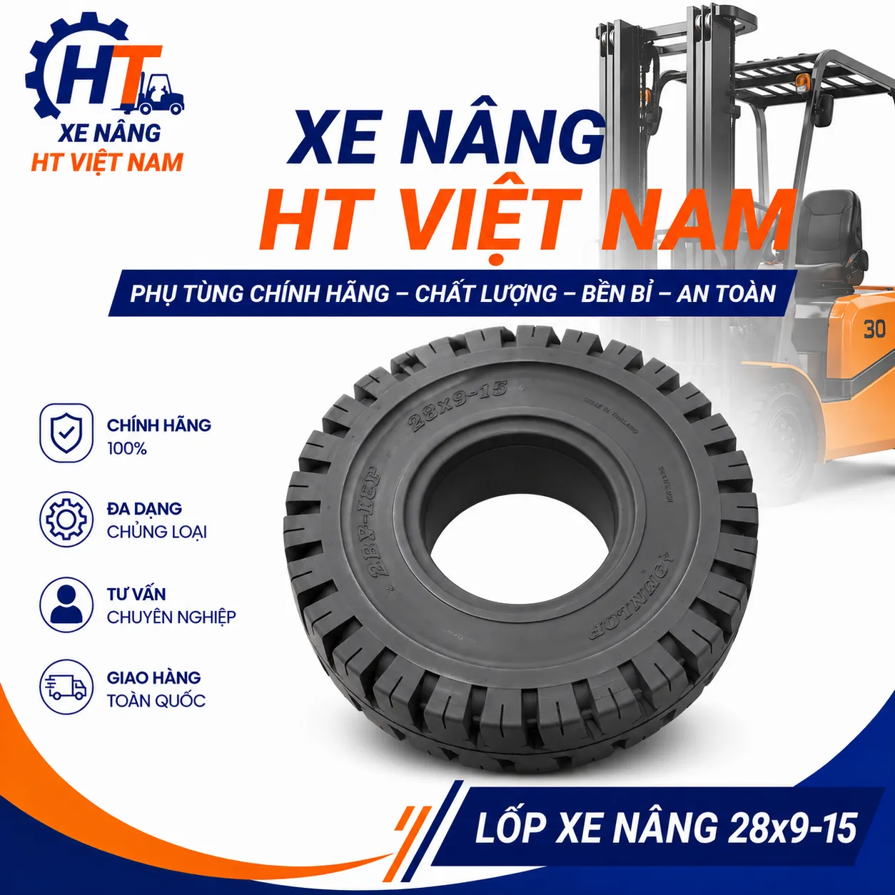 Lốp xe nâng 28x9-15