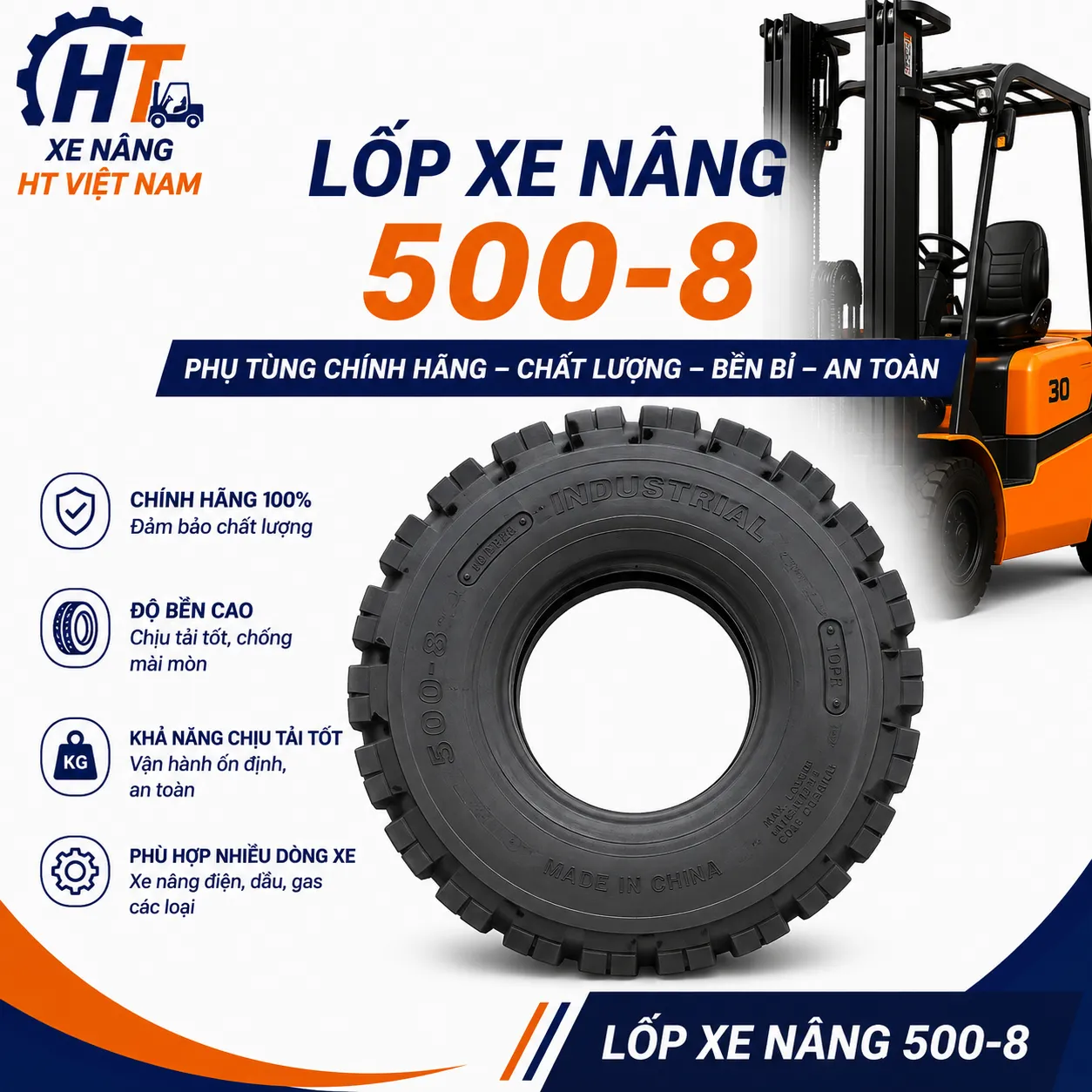 Lốp xe nâng 500-8