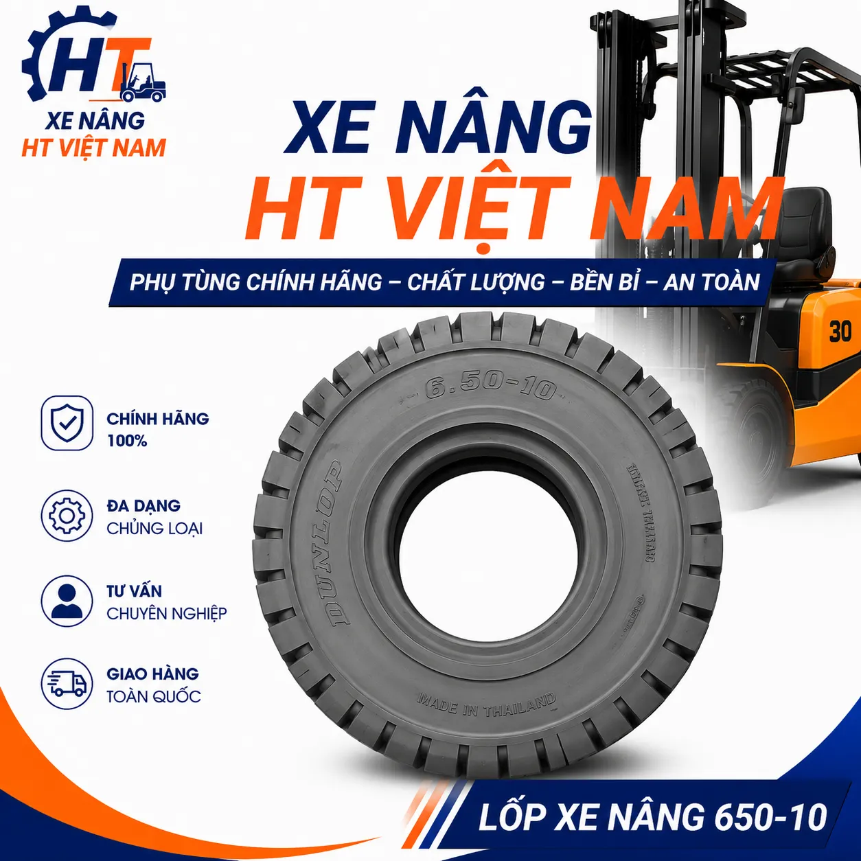 Lốp xe nâng 650-10