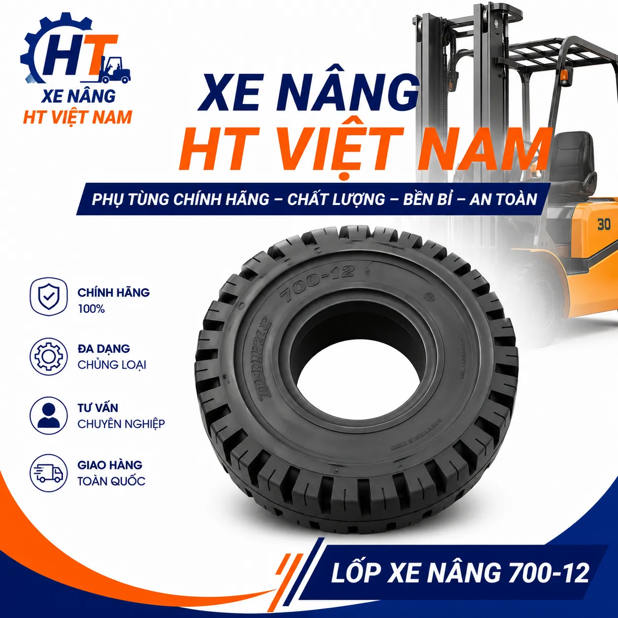 Lốp xe nâng 700-12