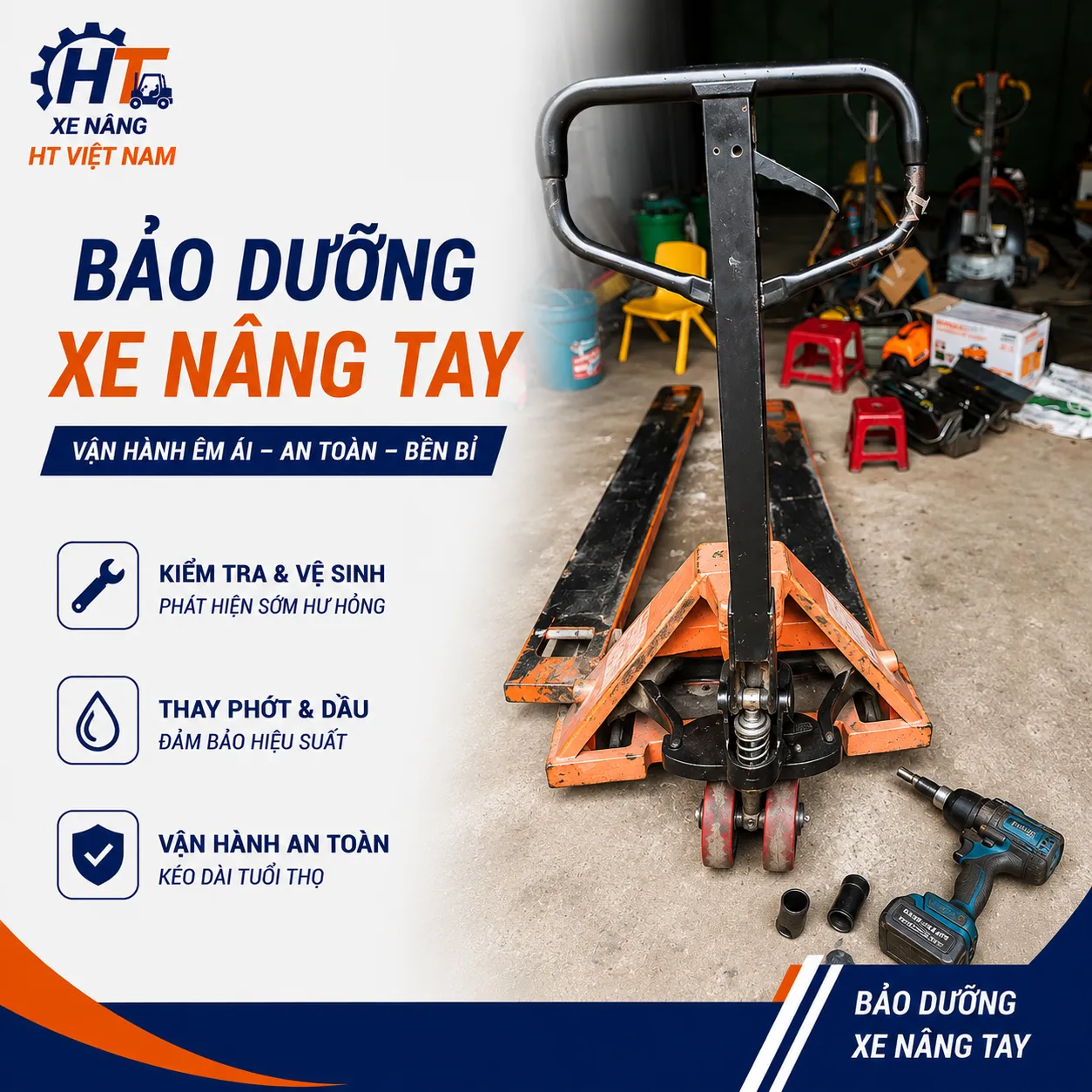 Bảo dưỡng xe nâng tay