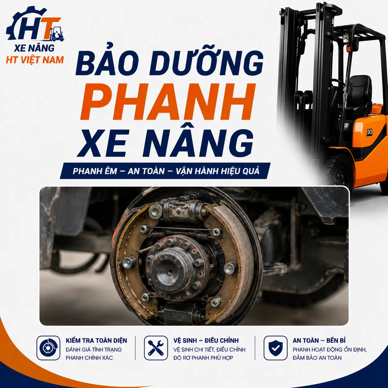 Bảo dưỡng phanh xe nâng