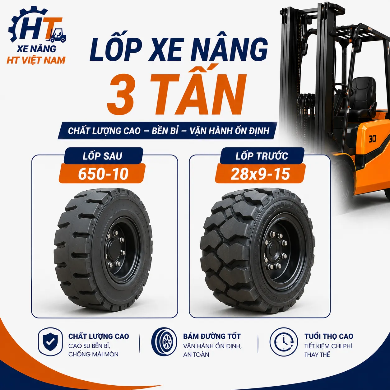 Lốp xe nâng 3 tấn