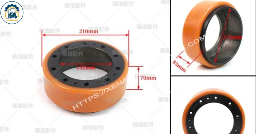 Bánh lái xe nâng điện 210x70 hãng Hangcha, Heli, EP, Staxx